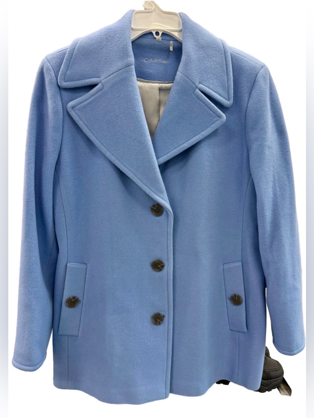 Calvin Klein Wool Cashmere Blend Periwinkle Blue Coat Jacket Size XL